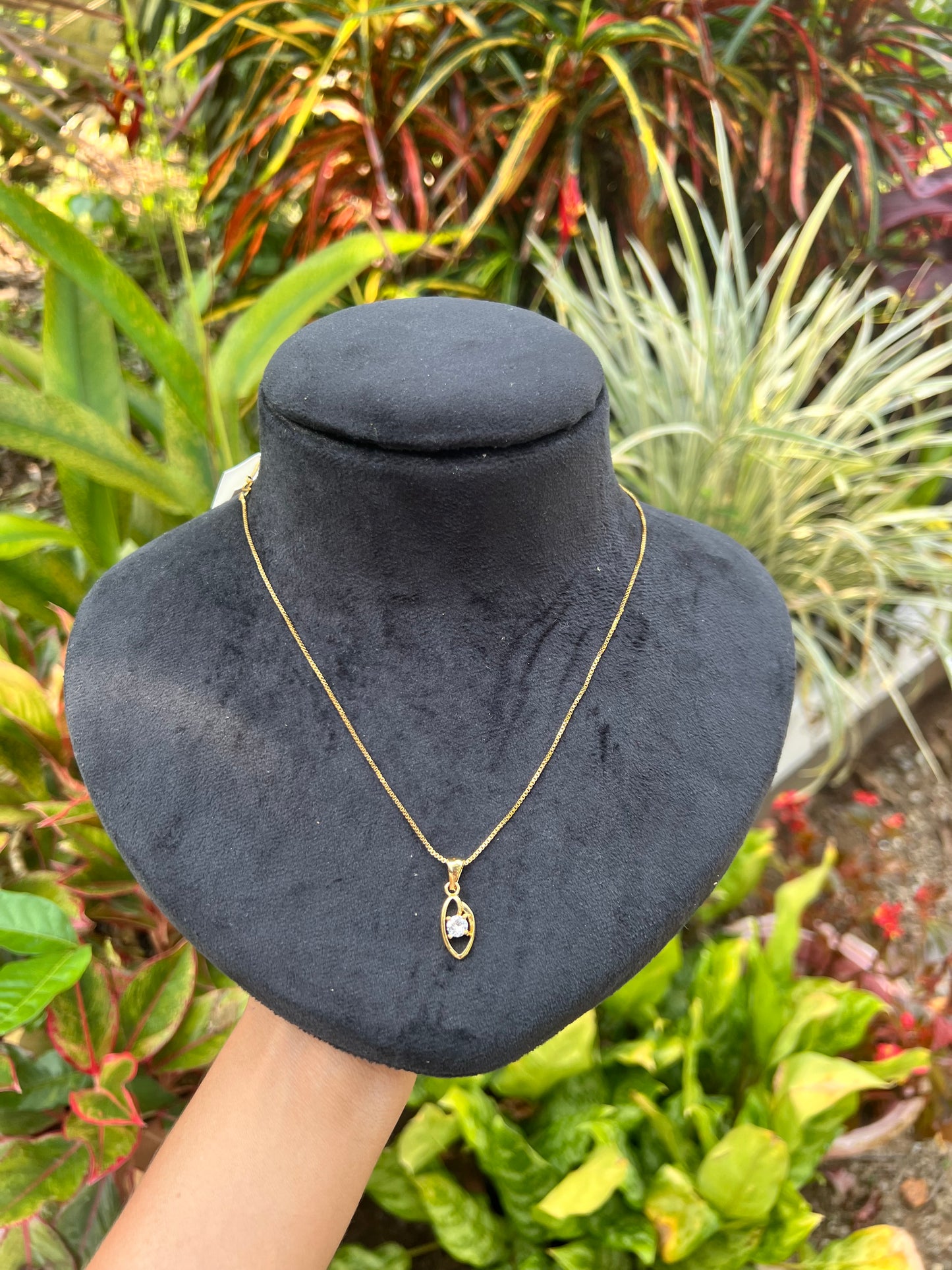 Premium beautiful simple gold plated box chain with cute pendant product code N345