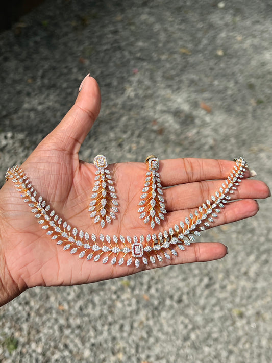 Premium diamond finish bridal necklace product code D25