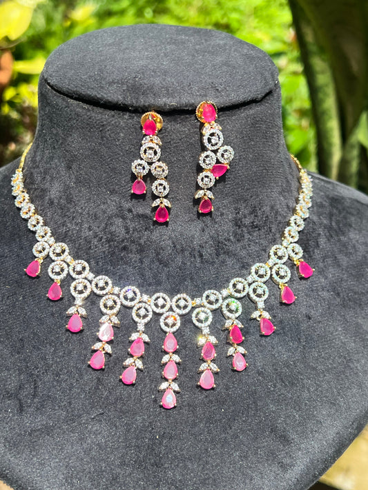 Premium diamond finish bridal statement necklace product code N96