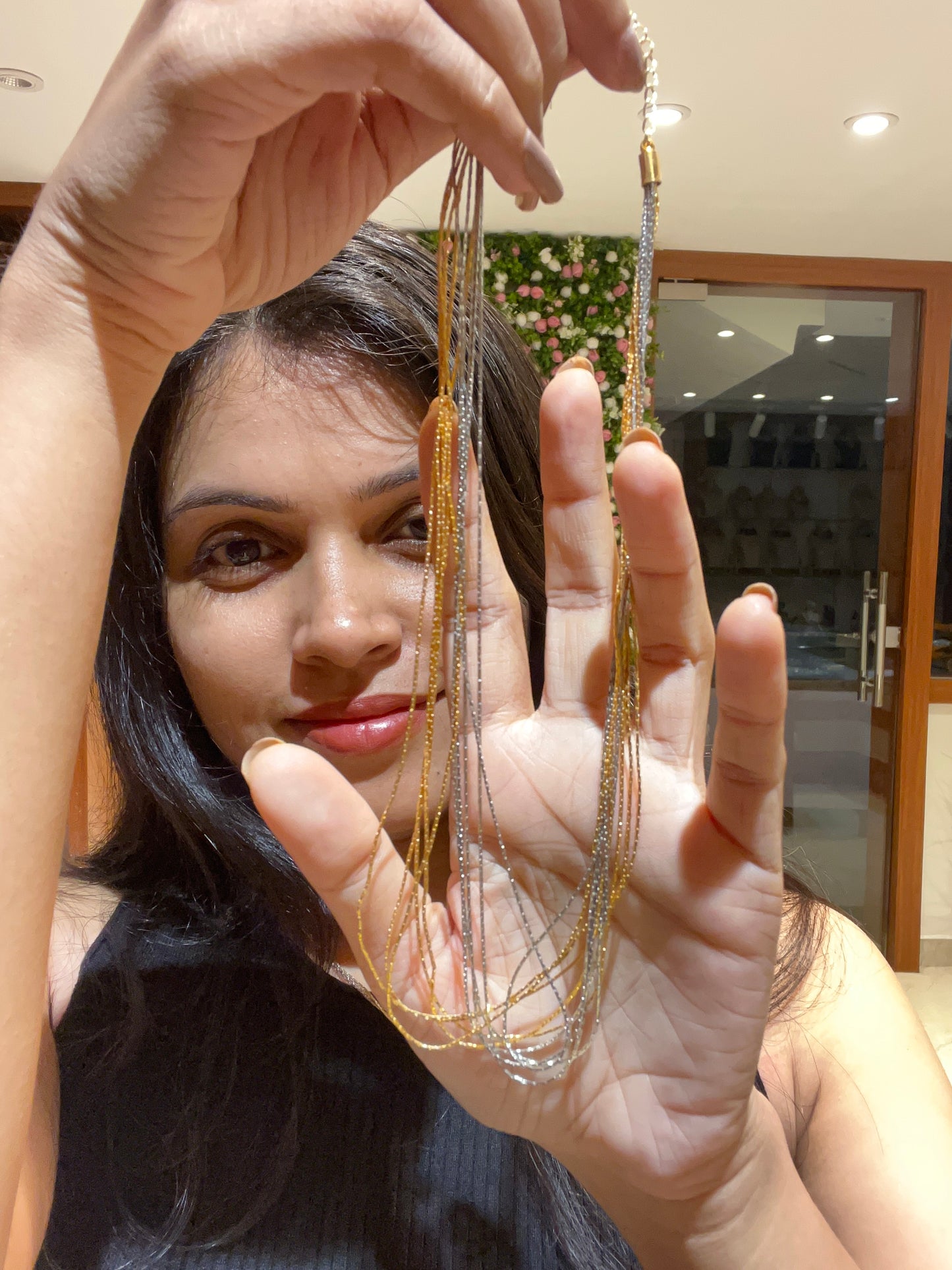 Premium white gold and gold plated layer chains product code G50