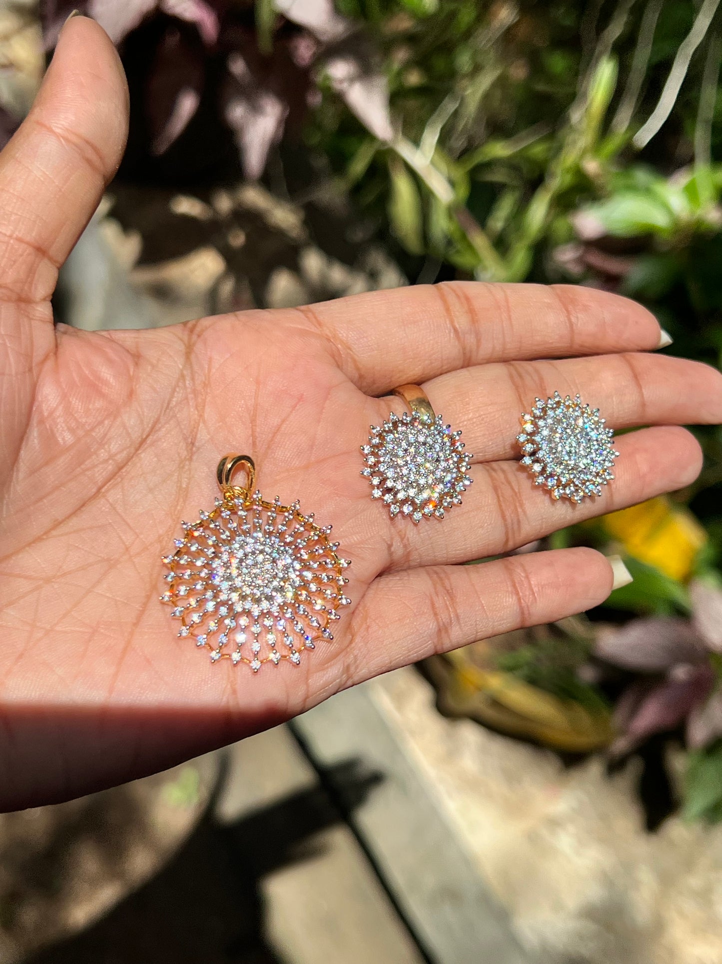 Premium diamond finish pendant set product code 51