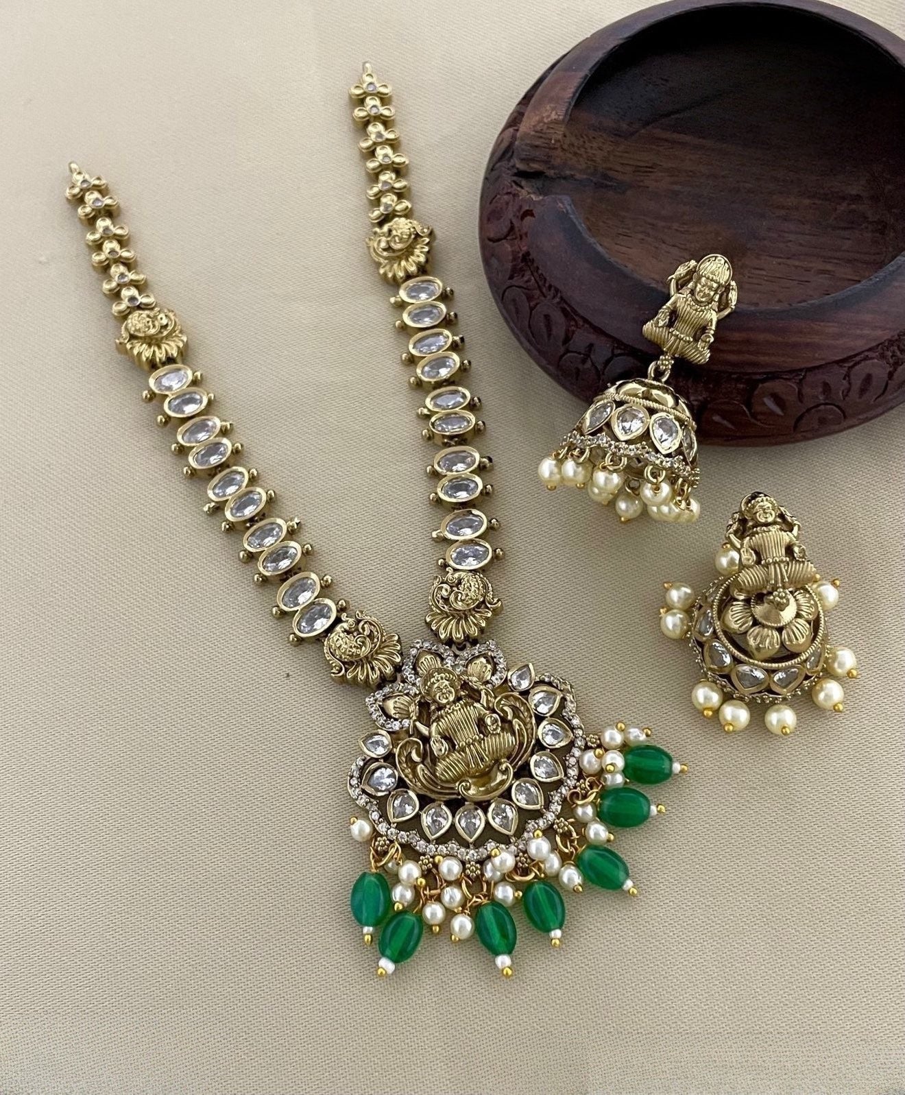 Premium jadau Kundan lakshmi necklace product code 601