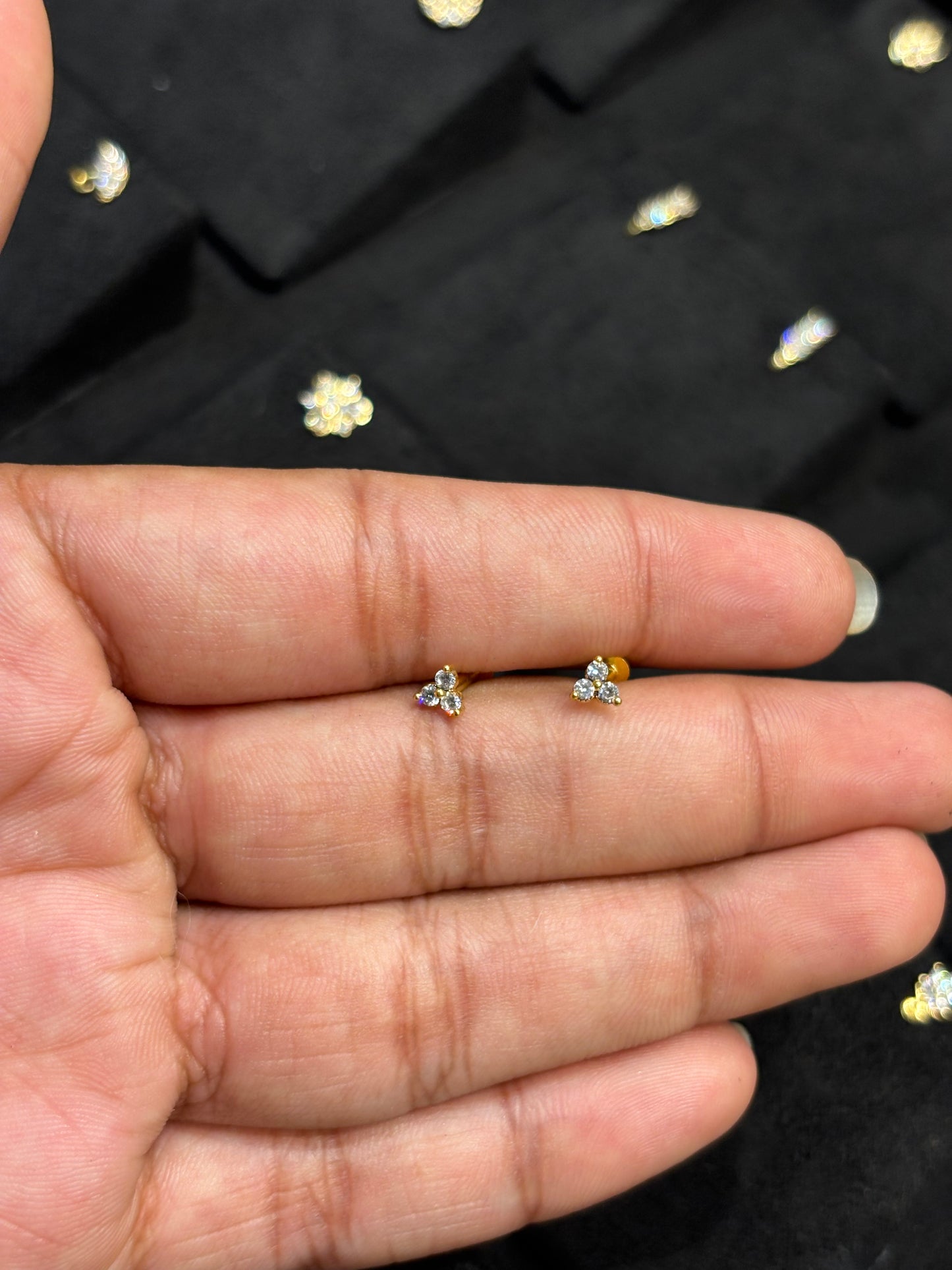 Premium gold plated daily ad stone second studs product code E67