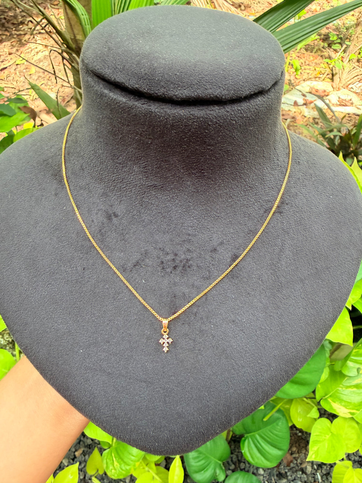 Premium gold plated daily wear ad cross pennant with chain product code G161