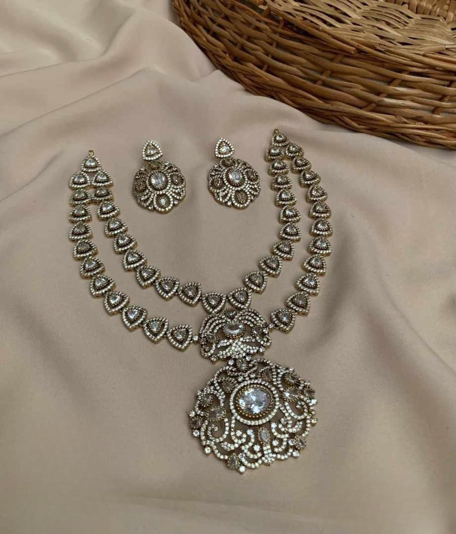 Premium jadau Kundan ad stone necklace