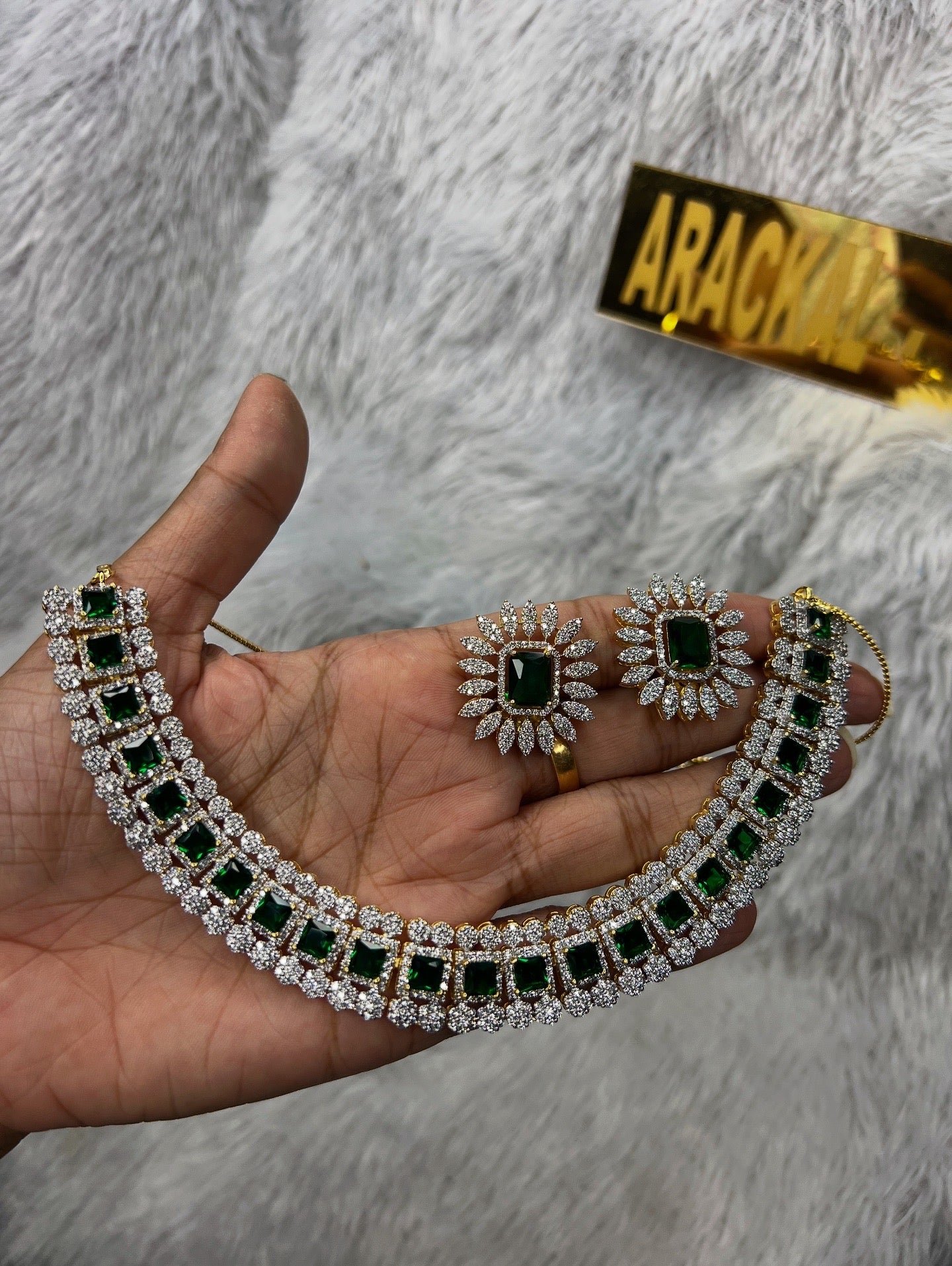 Premium diamond finish bridal necklace product code N81