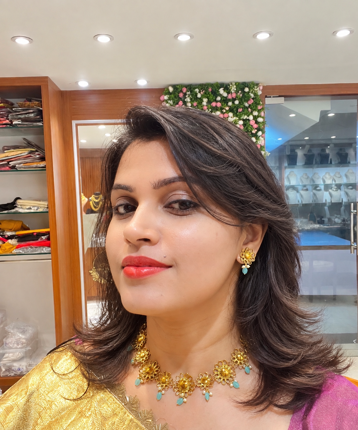 Premium gold plated our signature customised bridal  necklace set D435