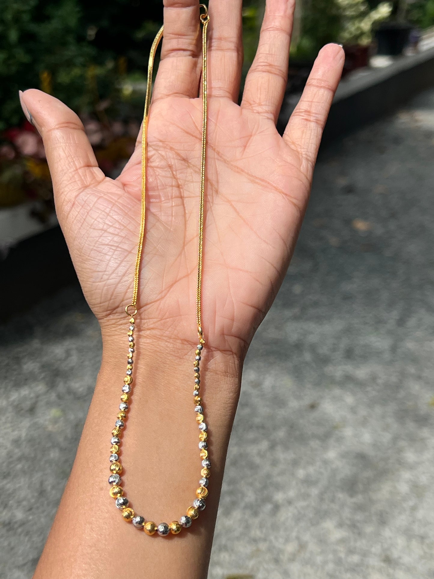 Gold plated two tone ball necklace product code 360