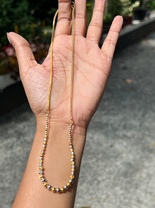 Gold plated two tone ball necklace product code 360