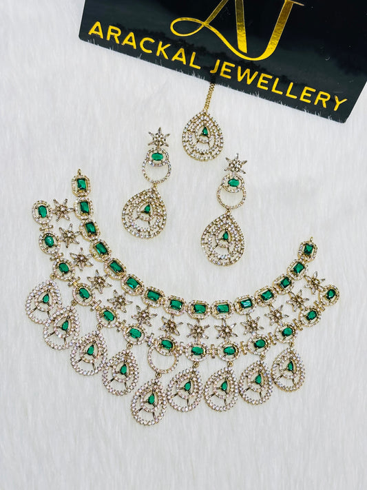 Premium quality ad bridal necklace set product code N313