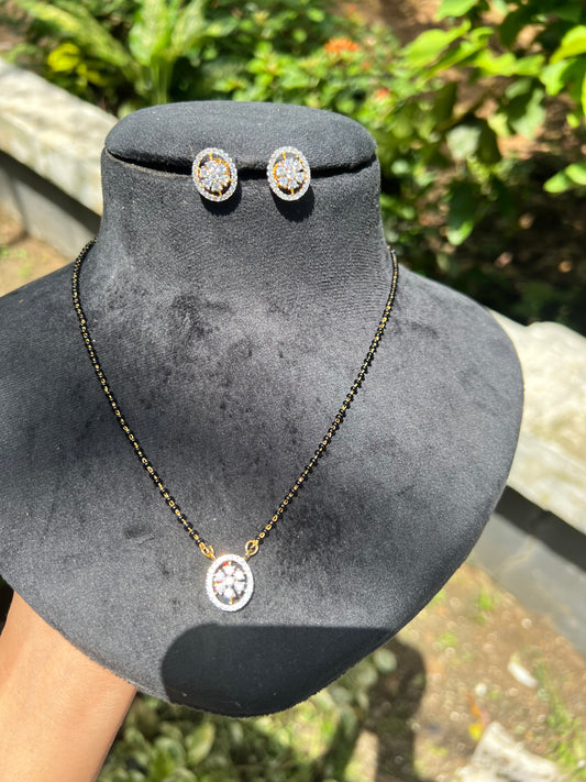 Daimond replica pendant set mangalsutra product code N221