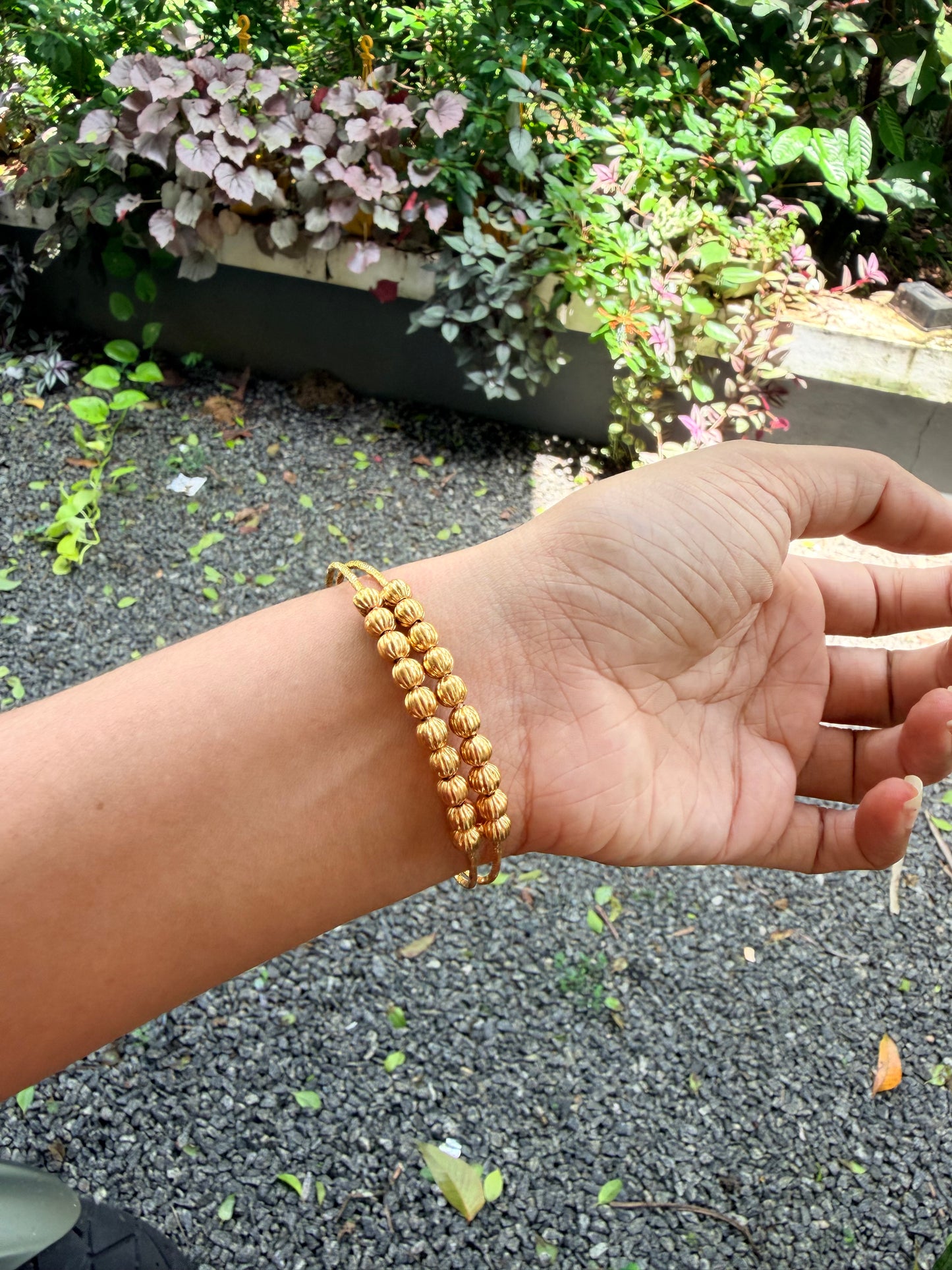 Premium gold plated daily use 2layer twisted bangle