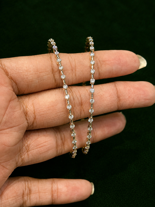 Premium party wear diamond finish bangles pair product code B201