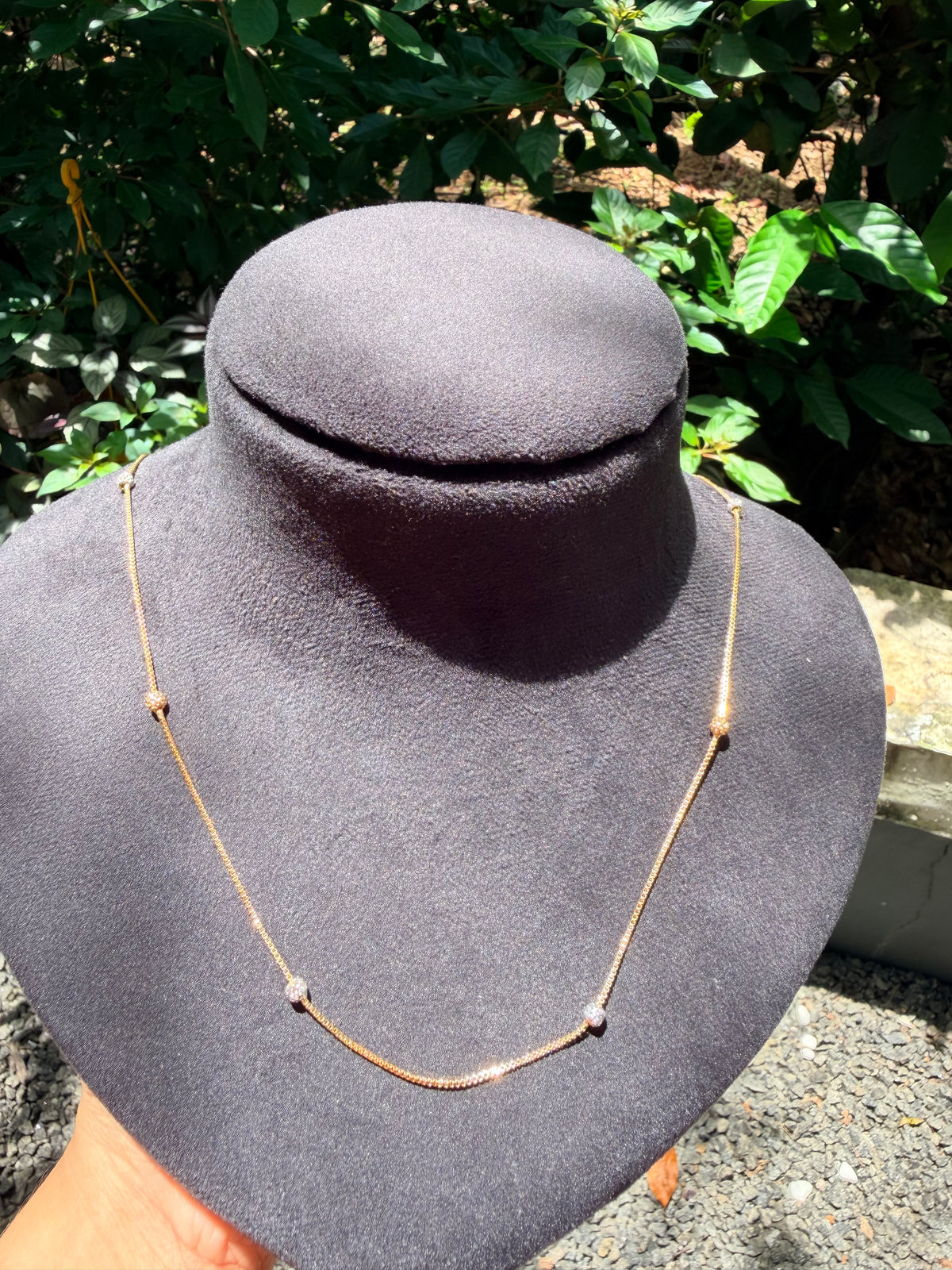 Gold plated daily wear parasparam two tone 18inch (6pidi) chain product code G162