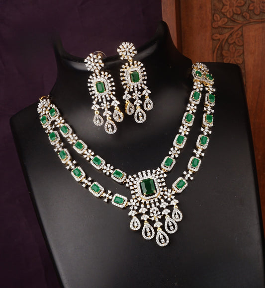 Premium daimond finish 2layer ad bridal necklace product code 809