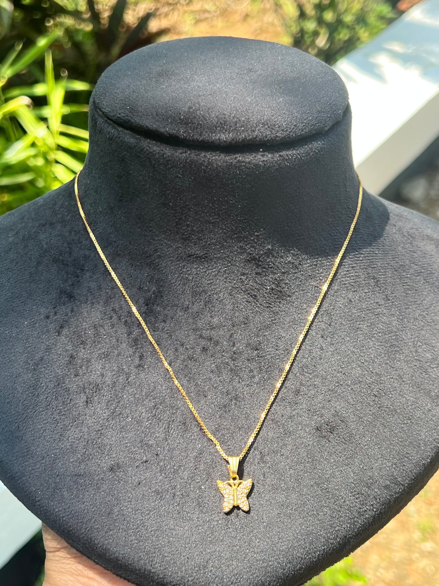 Premium beautiful simple gold plated box chain with cute pendant product code N345