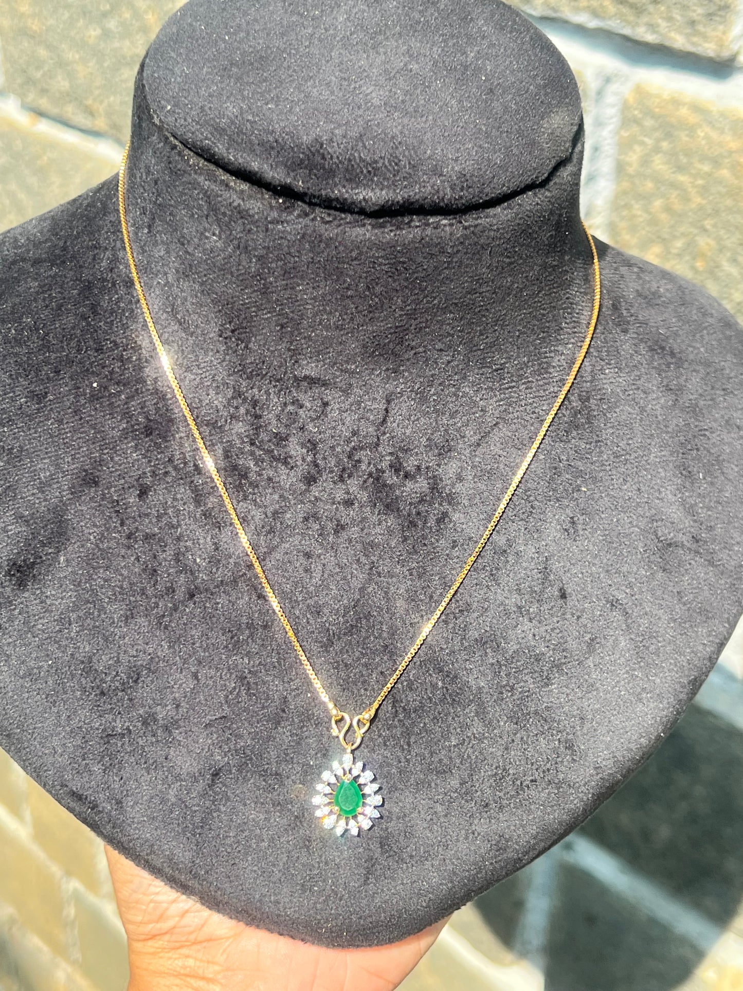 Premium occasion wear diamond finish small pendant with chain product code D125