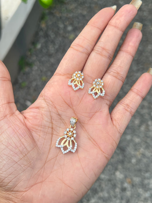 Premium diamond finish party wear repolishable pendant set product code D248