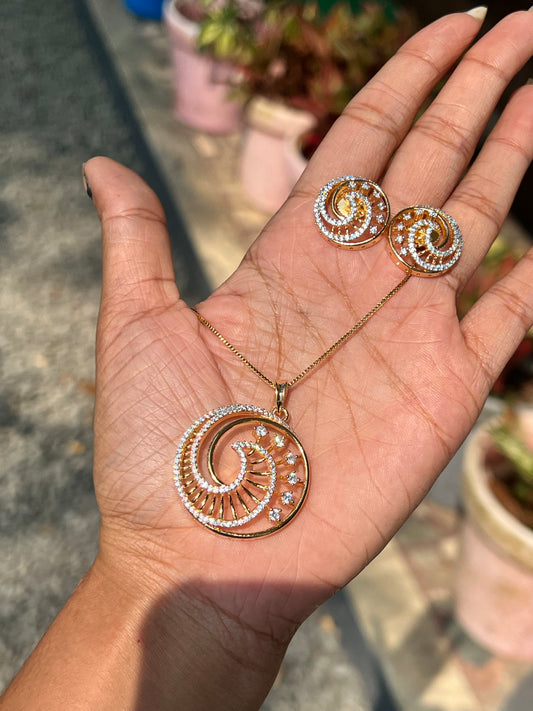 Premium diamond finish pendant set product code D60