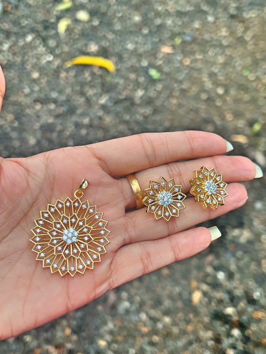 Premium diamond finish pendant set product code 15