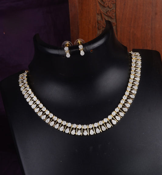 Elegant daimond finish bridal necklace product code 506