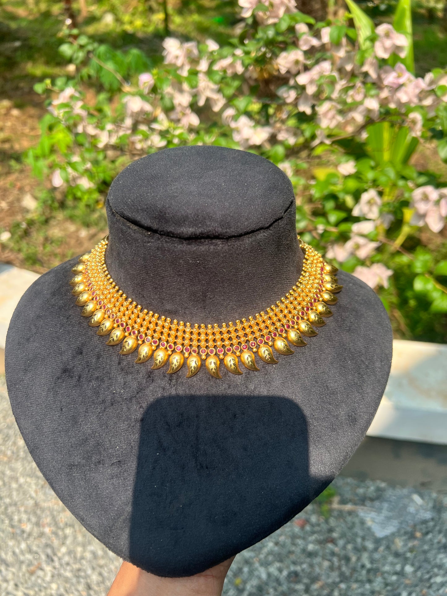 Premium 24 carat gold plated Chettinad necklace
