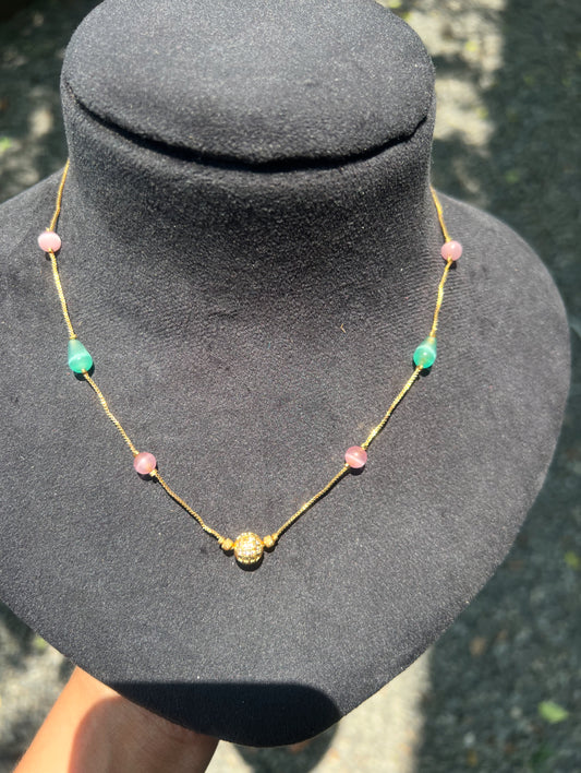 Premium gold plated daily use beads necklace product code G49