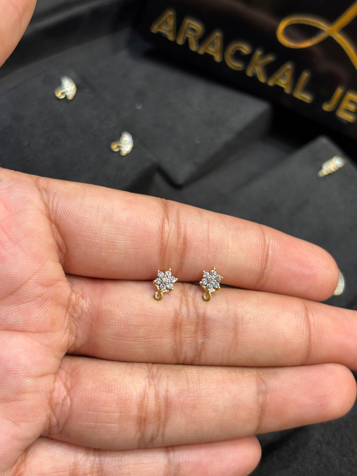 Premium gold plated daily ad stone second studs product code E67