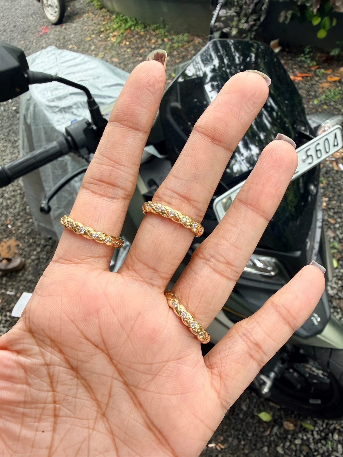 Premium anti tarnish ad adjustable ring product code R74