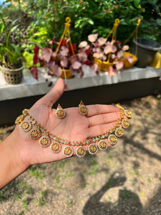 Premium ad lakshmi Devi coin necklace product code N407