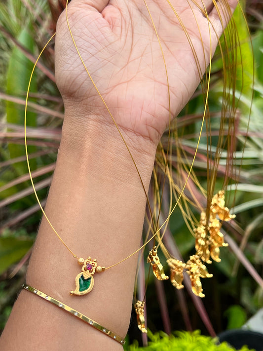 Trending invisible chain with palakka manga pendant chain product code N366