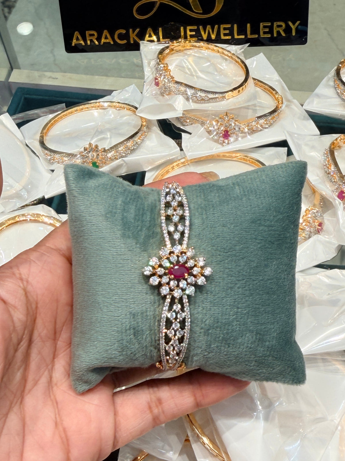 Premium diamond finish party wear openable bracelet product code B247