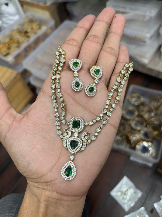 Premium jadau Kundan ad necklace product code 739