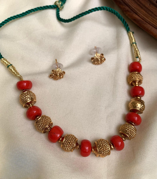Premium designer new trendy coral beads necklace product code 73