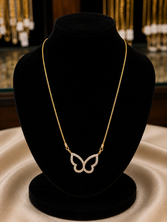 Premium gold plated daily use ad butterfly pendant chain product code G125