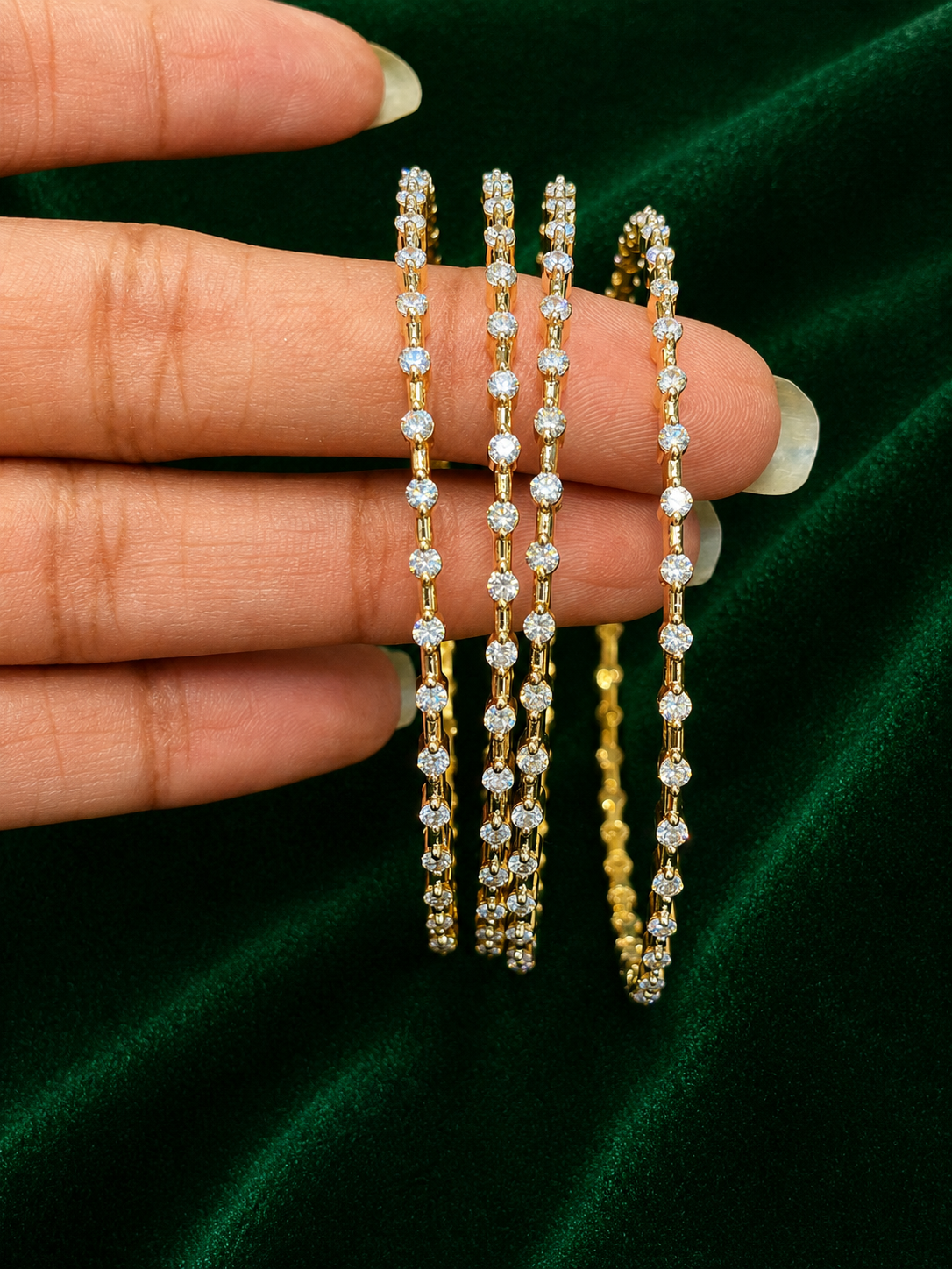 Premium party wear diamond finish bangles pair product code B201