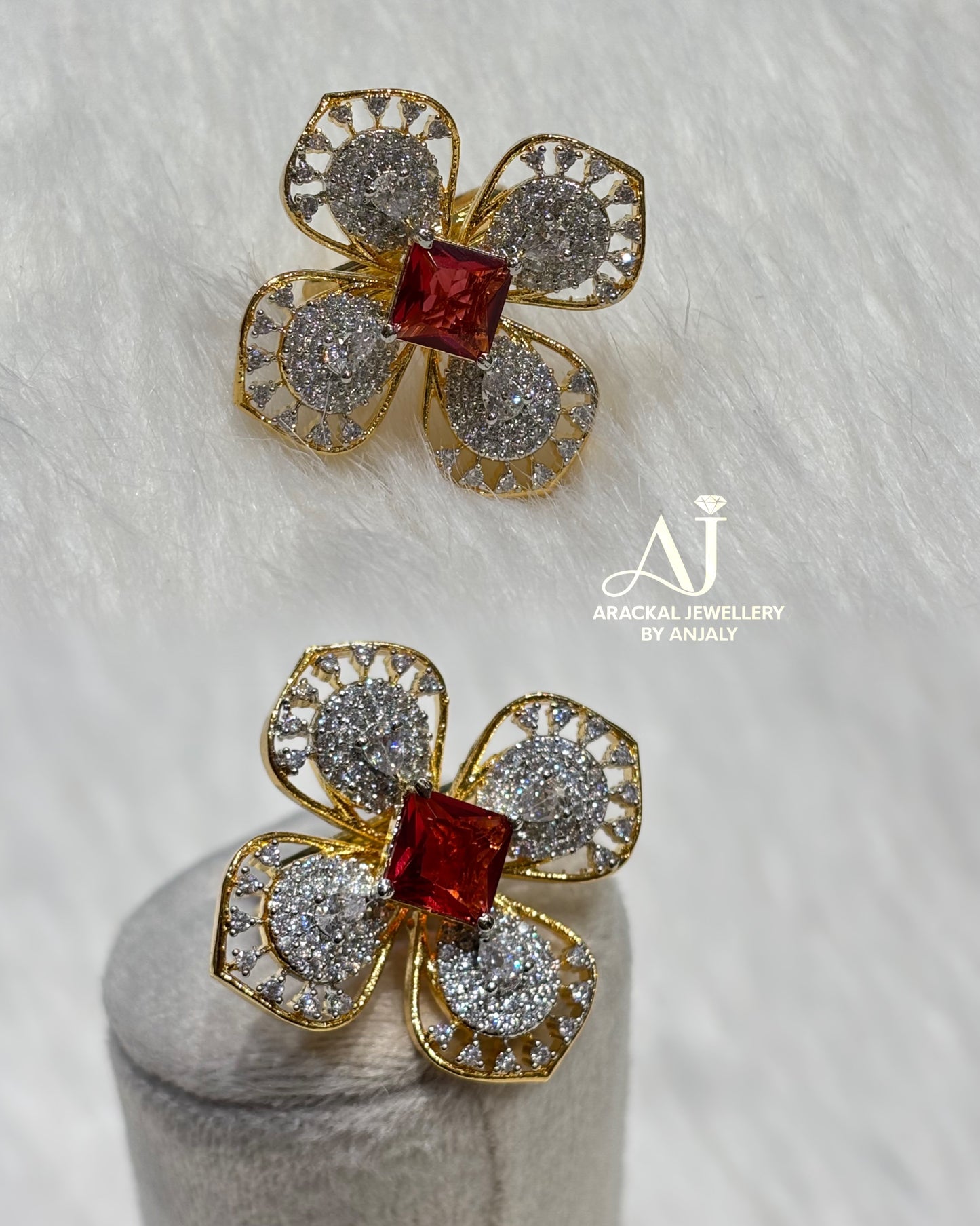Premium daimond finish big statement adjustable ad rings product code R15
