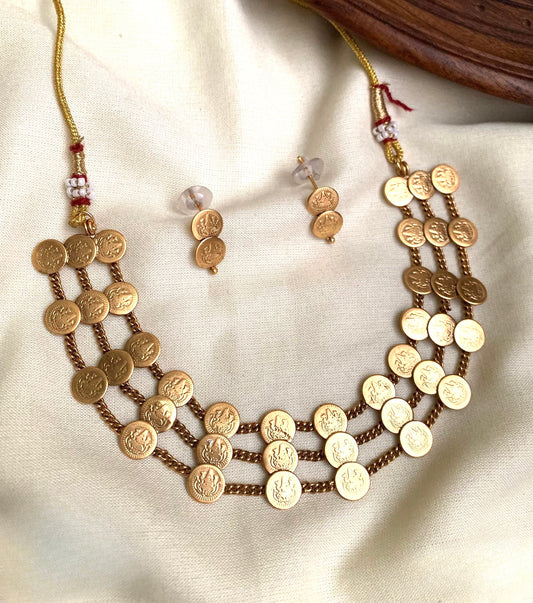 Traditional 3 layer coin necklace product code 74