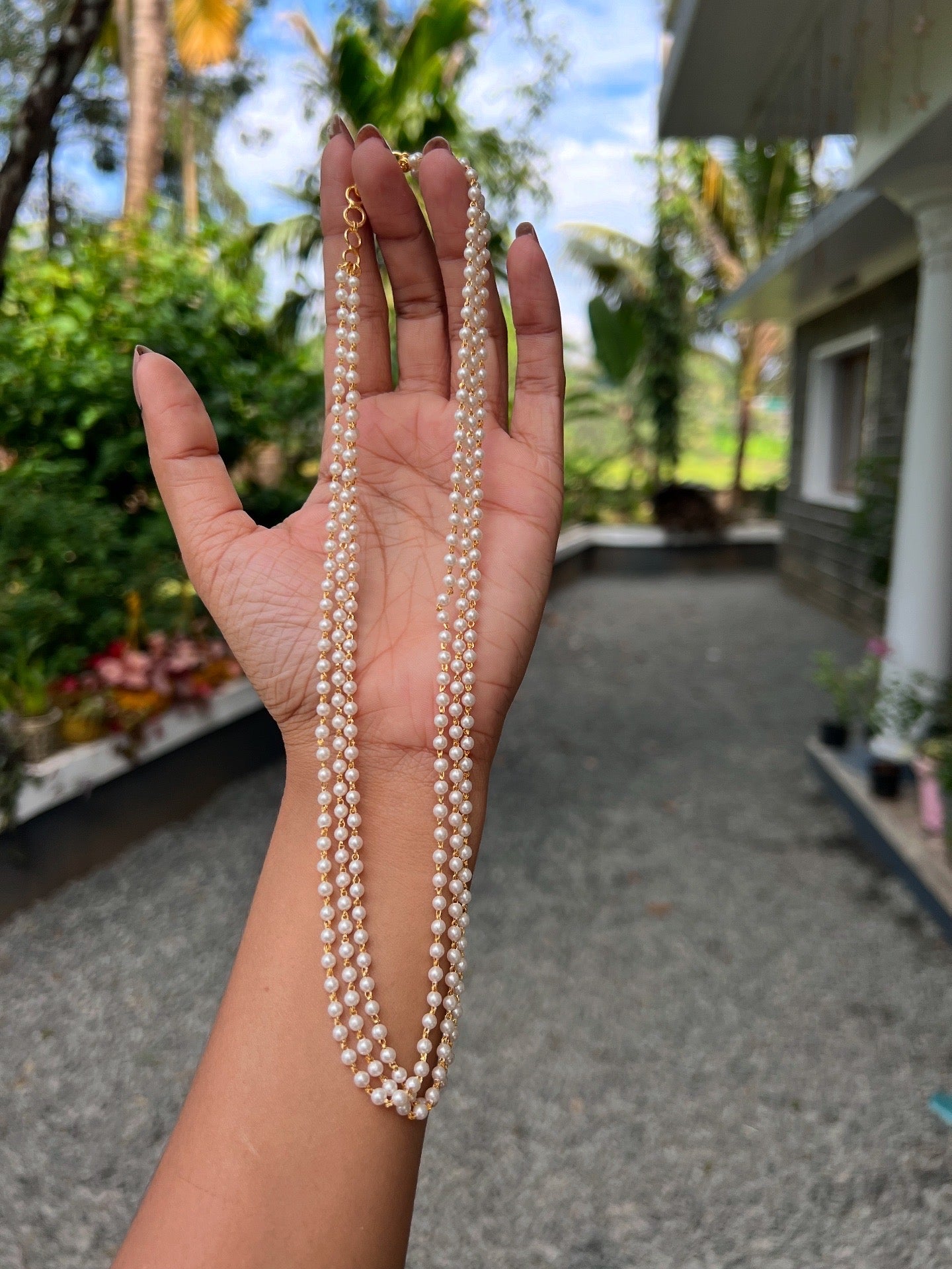 Premium 3layer pearl necklace product code P06