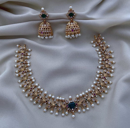Premium angel wings pearl necklace product code 838