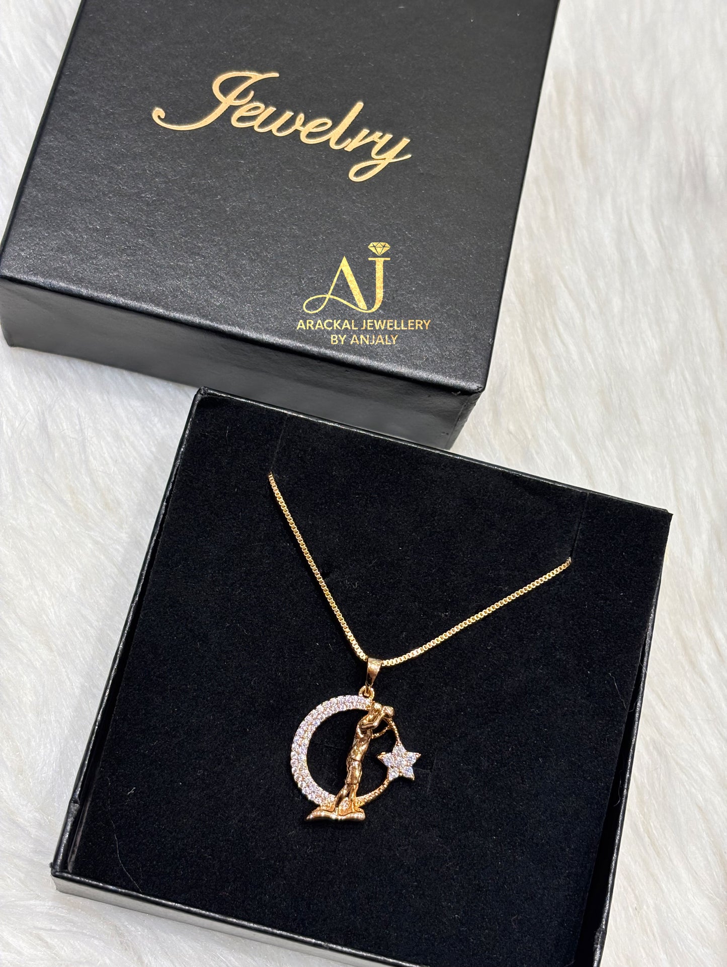 Premium 18k gold plated cz pendant chain product code N20