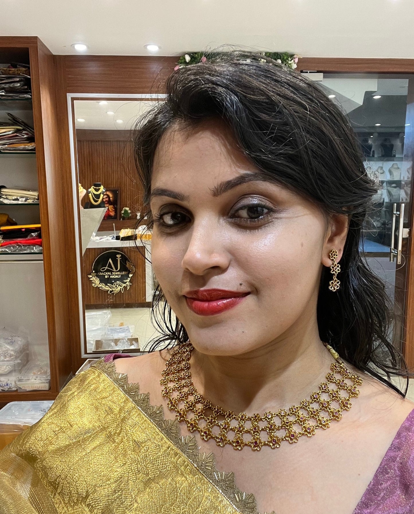 Premium quality gold replica bridal necklace set product code BD10 Prebooking 10 days