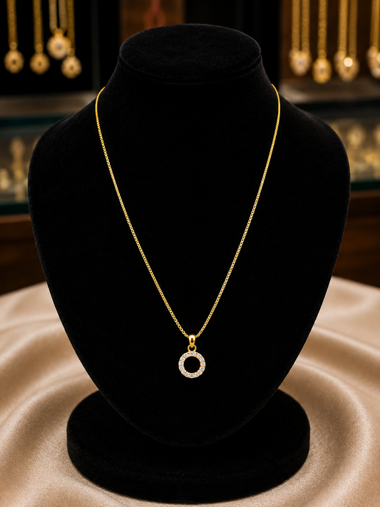 Premium gold plated daily use ad round pendant with chain product code G124