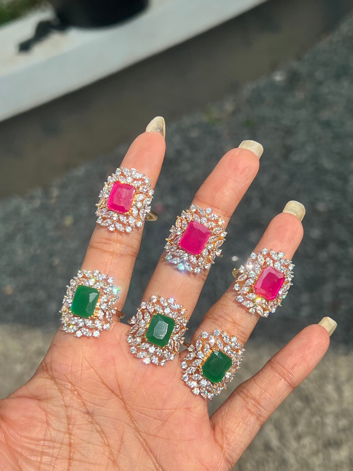 Premium occasion wear diamond replica statement ring product code R25