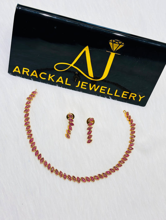 Premium ad designer daimond pattern necklace product code N303