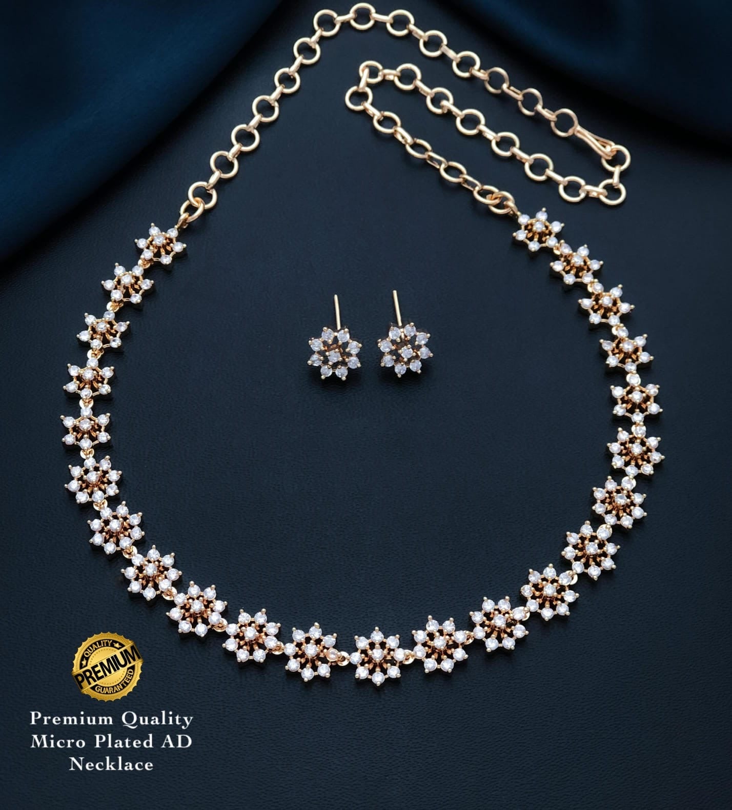 Premium ad micro gold plated star necklace set
