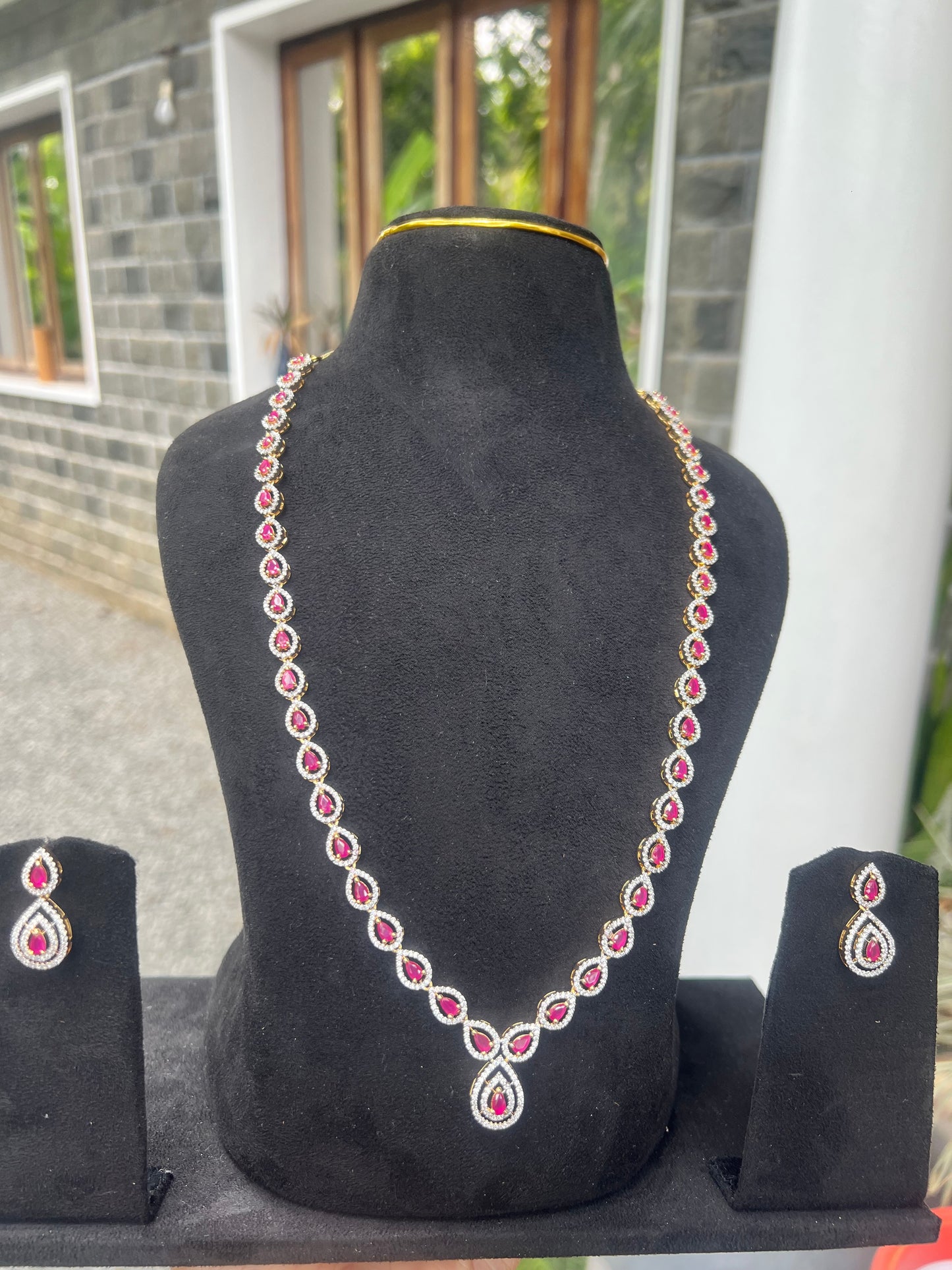 Premium quality diamond finish GJ polish long haram with adjustable back chain H93