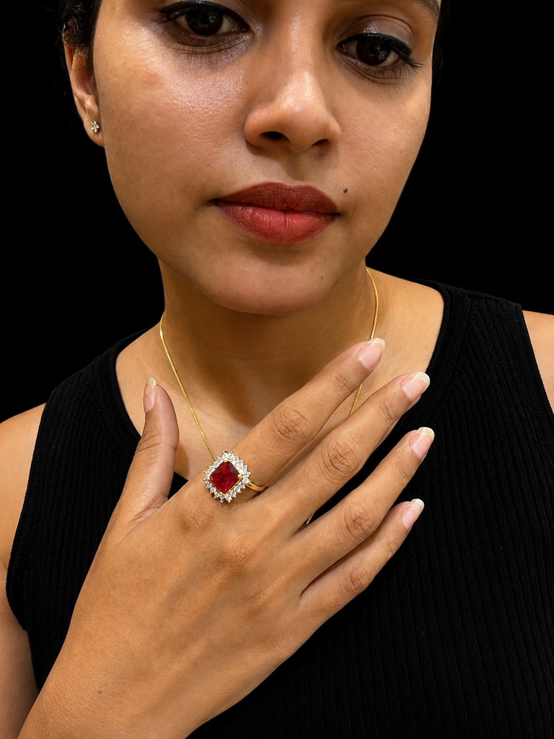 Premium diamond finish statement ring product code R65