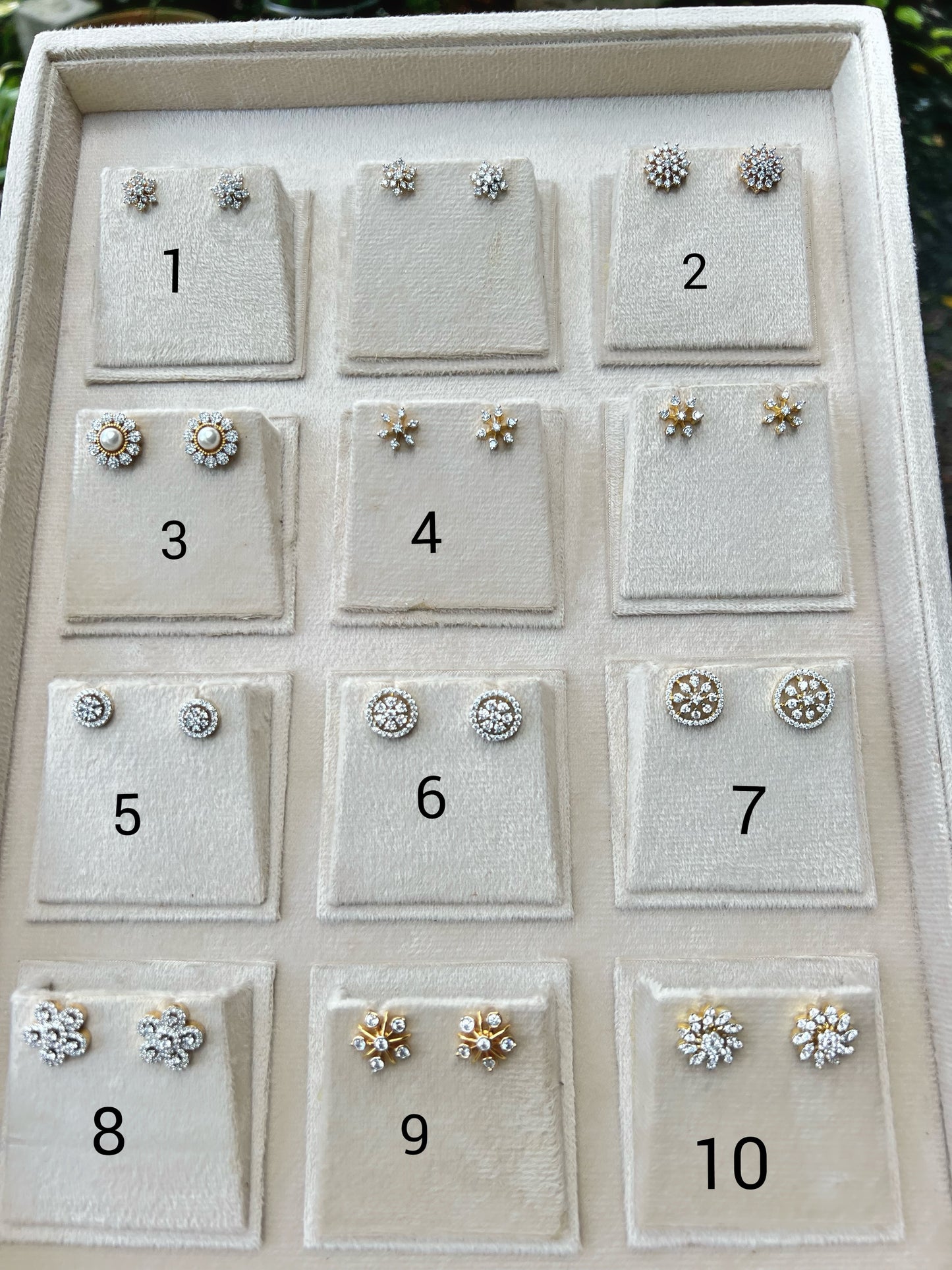 Premium diamond finish 18k gold plated  studs product code 01