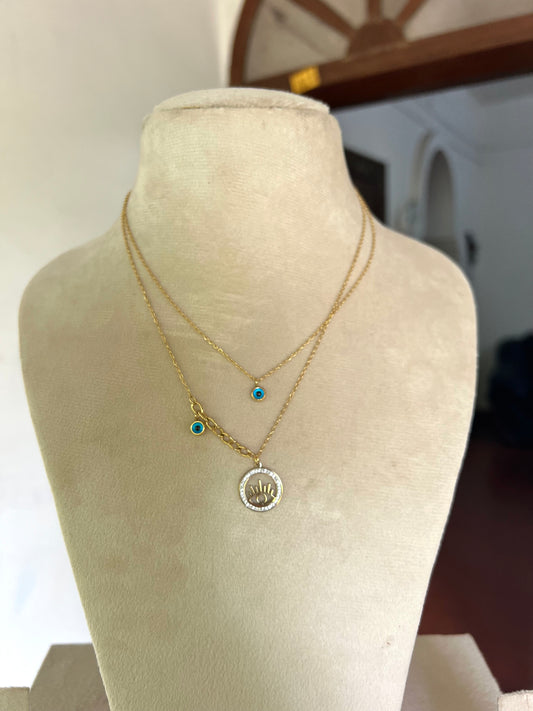 Premium daily wear anti tarnish evil eye necklace